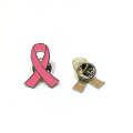 Breast Cancer Awareness Metal Lapel Pins Soft Enamel Ribbon Metal Badge Pins